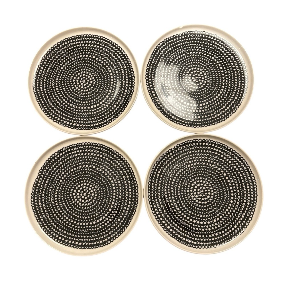 Margimekko Oiva Siirtolapuutarha Black White Salad Plate Set‎ (4)